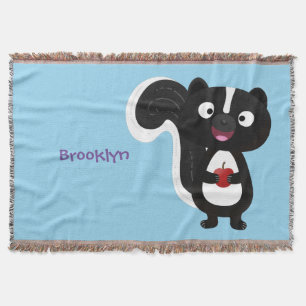 Cute happy skunk cartoon illustratie deken