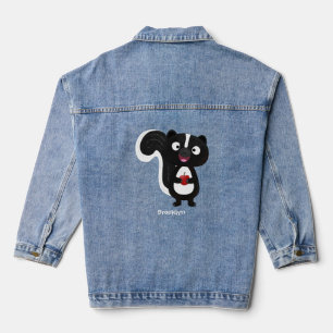 Cute happy skunk cartoon illustratie denim jacket