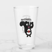 Cute happy skunk cartoon illustratie glas (Achterkant)
