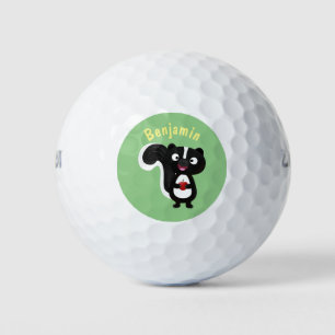 Cute happy skunk cartoon illustratie golfballen