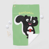 Cute happy skunk cartoon illustratie golfhanddoek (Insitu)