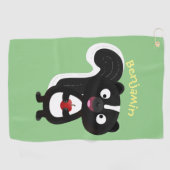 Cute happy skunk cartoon illustratie golfhanddoek (Horizontaal)