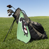 Cute happy skunk cartoon illustratie golfhanddoek (Groen)