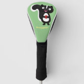Cute happy skunk cartoon illustratie golfheadcover (Voorkant)