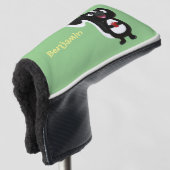 Cute happy skunk cartoon illustratie golfheadcover (3/4 voorkant)