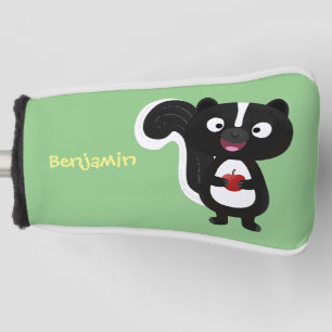 Cute happy skunk cartoon illustratie golfheadcover