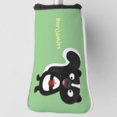 Cute happy skunk cartoon illustratie golfheadcover (Draai 90)