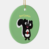 Cute happy skunk cartoon illustratie keramisch ornament (Rechts)