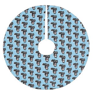 Cute happy skunk cartoon illustratie kerstboom rok