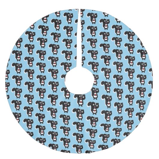 Cute happy skunk cartoon illustratie kerstboom rok (Voorkant)