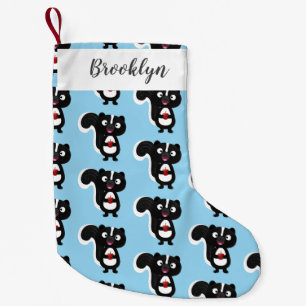 Cute happy skunk cartoon illustratie kleine kerstsok