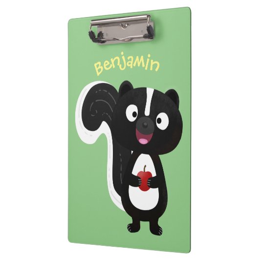 Cute happy skunk cartoon illustratie klembord (Links)