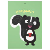 Cute happy skunk cartoon illustratie klembord (Achterkant)
