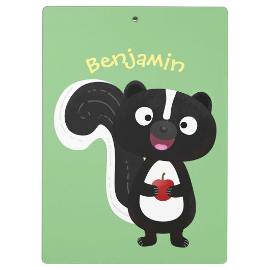 Cute happy skunk cartoon illustratie klembord (Achterkant)