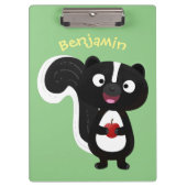 Cute happy skunk cartoon illustratie klembord (Voorkant)