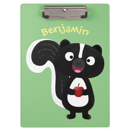 Cute happy skunk cartoon illustratie klembord (Voorkant)