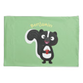 Cute happy skunk cartoon illustratie kussensloop (Achterkant)