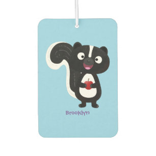 Cute happy skunk cartoon illustratie luchtverfrisser
