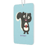 Cute happy skunk cartoon illustratie luchtverfrisser (Links)