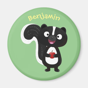 Cute happy skunk cartoon illustratie magneet