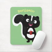 Cute happy skunk cartoon illustratie muismat (Met muis)