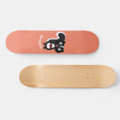 Cute happy skunk cartoon illustratie persoonlijk skateboard (Horizontaal)