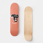 Cute happy skunk cartoon illustratie persoonlijk skateboard (Voorkant)