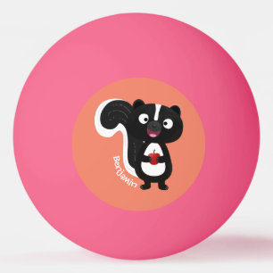 Cute happy skunk cartoon illustratie pingpongbal