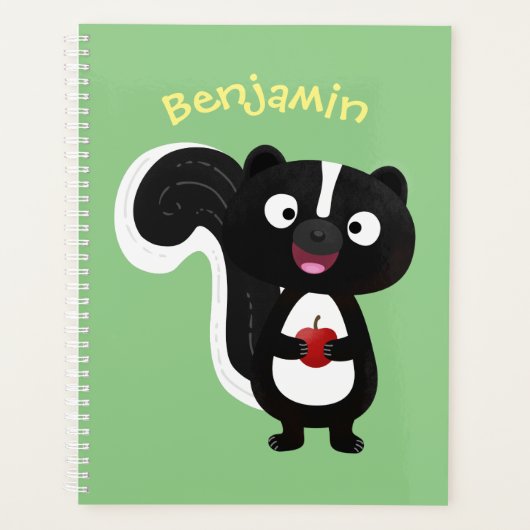 Cute happy skunk cartoon illustratie planner (Voorkant)