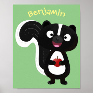 Cute happy skunk cartoon illustratie poster