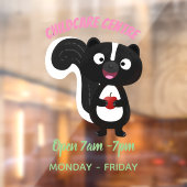 Cute happy skunk cartoon illustratie raamsticker (Vel 2)