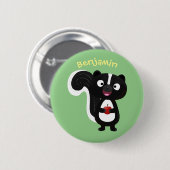 Cute happy skunk cartoon illustratie ronde button 5,7 cm (Voorkant /achterkant)
