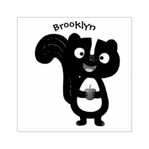 Cute happy skunk cartoon illustratie rubberstempel