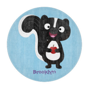 Cute happy skunk cartoon illustratie snijplank