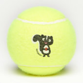 Cute happy skunk cartoon illustratie tennisballen (Achterkant)