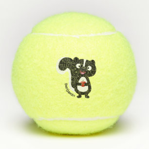 Cute happy skunk cartoon illustratie tennisballen