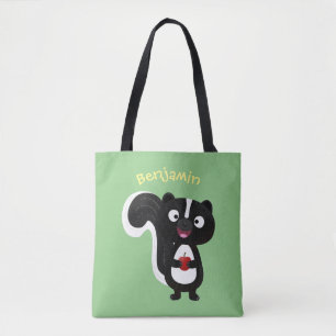 Cute happy skunk cartoon illustratie tote bag