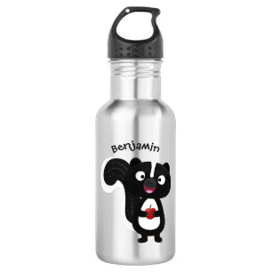 Cute happy skunk cartoon illustratie waterfles 