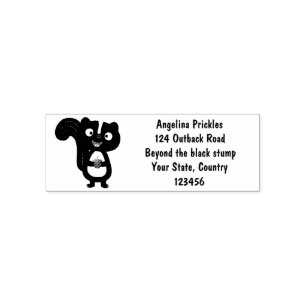 Cute happy skunk cartoon illustratie  zelfinktende stempel