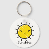 Cute Happy Smile Sunshine Custom Text Sleutelhanger (Voorkant)