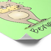 Cute happy smiling hamster with peanut cartoon poster (Hoek)