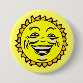 Cute Happy Smiling Sun Ronde Button 7,6 Cm