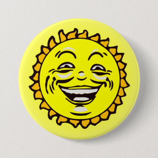 Cute Happy Smiling Sun Ronde Button 7,6 Cm (Voorkant)