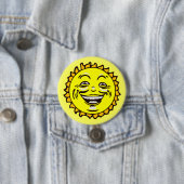 Cute Happy Smiling Sun Ronde Button 7,6 Cm (In situ)