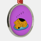 Cute Happy Snoring Airedale Dog Premium Ornament (Rechts)