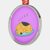 Cute Happy Snoring Airedale Dog Premium Ornament (Links)