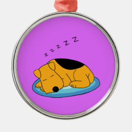Cute Happy Snoring Airedale Dog Premium Ornament