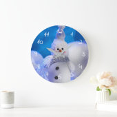 cute happy snowman cropped grote klok (Huis)