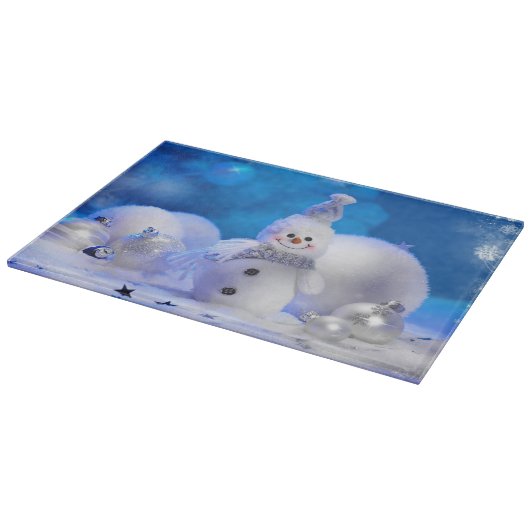 cute happy snowman cropped snijplank (Hoek)