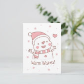 Cute Happy Snowman Doodle-kerstgroet Briefkaart (Staand voorkant)
